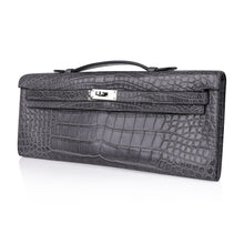 Load image into Gallery viewer, Kelly Cut Bag Gris Paris Grey Matte Alligator Palladium VERY rare