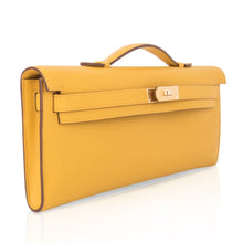 Load image into Gallery viewer, Kelly Cut Bag Jaune Ambre Clutch Swift Gold Hardware New