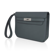 Load image into Gallery viewer, Kelly Depeches 25 Pouch Vert Amande Epsom Palladium Hardware New