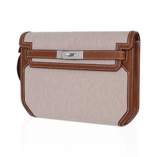 Load image into Gallery viewer, Kelly Depeches 25 Pouch Toile &amp; Fauve Barenia Trim with Palladium Hardware