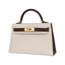 Load image into Gallery viewer, Special Order HSS Mini Kelly 20 Sellier Bag Nata &amp; Bordeaux Epsom Leather with Gold Hardware