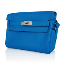 Load image into Gallery viewer, Kelly Messenger PM Blue Zanzibar Evercolor Leather with Palladium Hardware