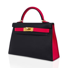 Load image into Gallery viewer, Kelly 20 Sellier Mini HSS Bag Black / Rose Extreme Epsom Gold Hardware