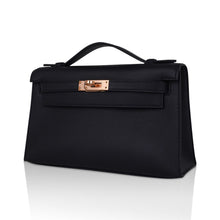 Load image into Gallery viewer, Kelly Pochette Bag Black Rose Gold Hardware Clutch