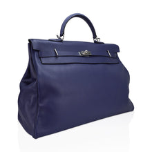 Load image into Gallery viewer, Kelly 50 Voyage Blue De Malte Bag Palladium Hardware Novillo Leather Limited Edition