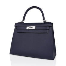 Load image into Gallery viewer, Kelly 28 Bag Blue Indigo Sellier Epsom Palladium Hardware New/Box