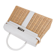 Load image into Gallery viewer, Kelly 35 Picnic Bag White Swift Leather / Osier (Wicker) Limited Edition