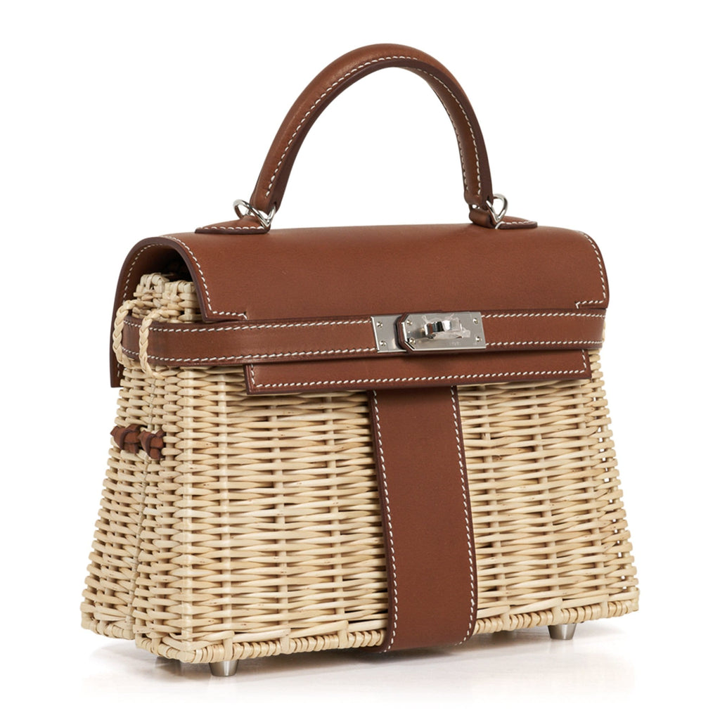 Mini Kelly 20 Bag Picnic Barenia & Osier