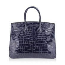Load image into Gallery viewer, Birkin 35 Bleu Roi Porosus Crocodile Palladium Hardware