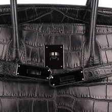Load image into Gallery viewer, Birkin 35 Bag So Black Limited Edition Matte Black Alligator