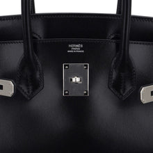 Load image into Gallery viewer, Birkin 30 Black Box Leather Bag Palladium Hardware