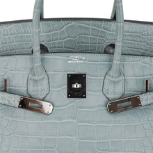 Load image into Gallery viewer, Limited Edition Birkin 35 Bag Ciel Matte Alligator with Palladium Hardware