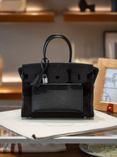Load image into Gallery viewer, Birkin à l'envers, black canvas &amp; all black colorway