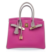 Load image into Gallery viewer, Special Order HSS Birkin 30 Bag Rose Pourpre &amp; Gris Asphalte Togo Leather with Gold Hardware
