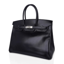 Load image into Gallery viewer, Birkin 35 Bag Black Box Palladium Guilloche Hardware