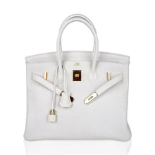Load image into Gallery viewer, Birkin 35 Bag White Gold Hardware Clemence Leather New