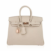 Load image into Gallery viewer, Birkin 25 Bag Craie Togo Leather with Rose Gold Hardware