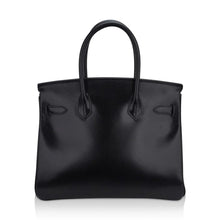 Load image into Gallery viewer, Birkin 30 Black Box Leather Bag Palladium Hardware