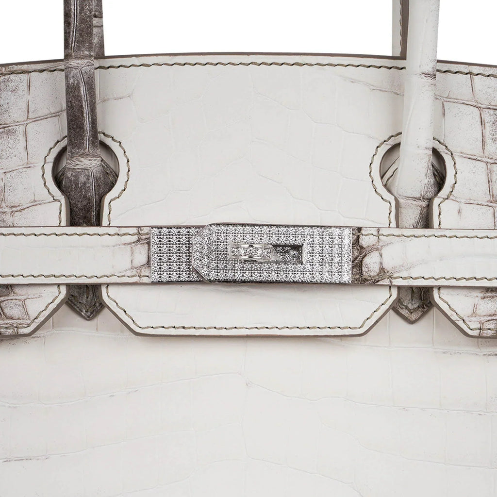 Birkin 30 Bag Diamond Himalaya Blanc Matte Niloticus Crocodile with 18k White Gold Hardware