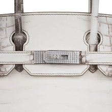Load image into Gallery viewer, Birkin 30 Bag Diamond Himalaya Blanc Matte Niloticus Crocodile with 18k White Gold Hardware
