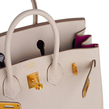 Load image into Gallery viewer, Birkin HSS 25 Bag Beton w/ Pink Rose Pourpre Brushed Gold Hardware Togo