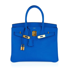 Load image into Gallery viewer, Birkin 30 Bag Bleu Frida Epsom Gold Hardware New w/ Box