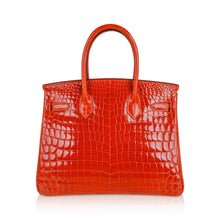 Load image into Gallery viewer, Birkin 30 Bag Orange Crocodile with Palladium Hardware