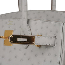 Load image into Gallery viewer, Birkin 30 Bag Gris Perle Ostrich with Gold Hardware
