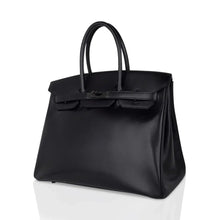 Load image into Gallery viewer, Birkin 35 Bag So Black Box Leather Limited Edition Very Rare