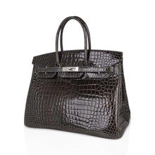Load image into Gallery viewer, Special Order HSS Birkin 35 Bag Gris Fonce Porosus Crocodile with Palladium Hardware