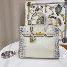 Load image into Gallery viewer, Birkin Bag Crocodile-Grain Cowhide Leather Gold Hardware