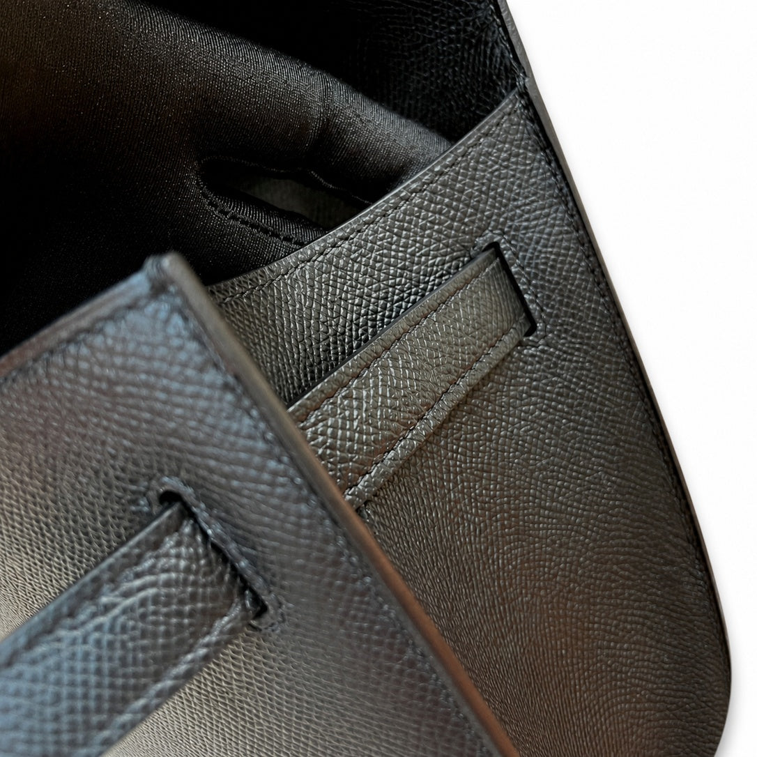 kelly Depeche 36cm Epsom leather 89 Noir black top handcrafted! Counter quality!