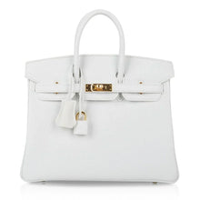 Load image into Gallery viewer, Birkin 25 HSS Bag White Clemence Gold Hardware