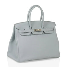 Load image into Gallery viewer, Birkin 35 Bag Blue Bleu Pale Togo Palladium Hardware