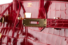 Load image into Gallery viewer, Birkin 35 Braise Lipstick Red Crocodile Gold Hardware