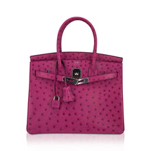 Load image into Gallery viewer, Birkin 30 Bag Rose Pourpre Ostrich with Palladium Hardware