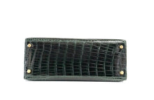Load image into Gallery viewer, Kelly 28 Bag Exotic Vert Fonce Porosus Crocodile Gold