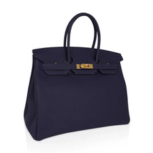 Load image into Gallery viewer, Birkin 35 Bag Blue Nuit Gold Hardware Togo Leather