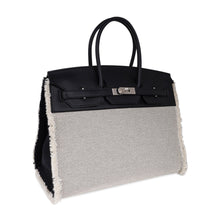 Load image into Gallery viewer, Birkin Fray Fray 35 Bag Black Swift Leather / Toile Limited Edition