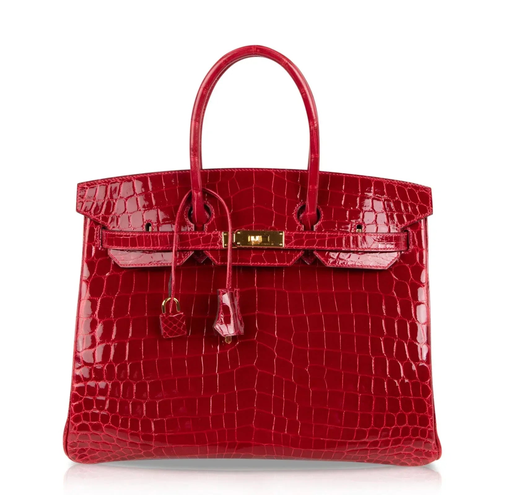 Birkin 35 Braise Lipstick Red Crocodile Gold Hardware