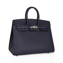 Load image into Gallery viewer, Birkin Sellier 25 Bag Blue Indigo Epsom Leather with Palladium Hardware