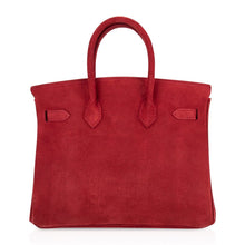Load image into Gallery viewer, Birkin 25 Doblis Bag Rouge Vif Suede Gold Hardware