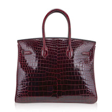 Load image into Gallery viewer, Special Order HSS Birkin 35 Bag Bordeaux Porosus Crocodile with Gold Hardware