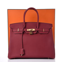 Load image into Gallery viewer, Birkin 25cm Rouge H Bordeaux Red Gold Hardware Bag Y Stamp