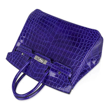 Load image into Gallery viewer, Birkin 25 Bag Blue Electric Crocodile Vivid Jewel Palladium Hardware