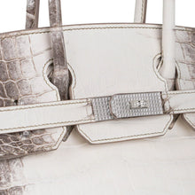 Load image into Gallery viewer, Birkin 30 Bag Diamond Himalaya Blanc Matte Niloticus Crocodile with 18k White Gold Hardware