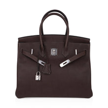 Load image into Gallery viewer, Birkin 35 Bag Ebene Barenia Faubourg Leather with Palladium Hardware