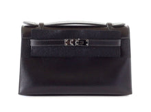 Load image into Gallery viewer, Kelly Pochette Clutch Bag Limited Edition So Black Box Leather Very Rare