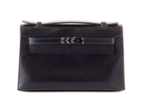 Kelly Pochette Clutch Bag Limited Edition So Black Box Leather Very Rare