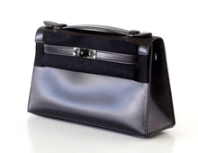 Load image into Gallery viewer, Kelly Pochette Clutch Bag Limited Edition So Black Box Leather Very Rare